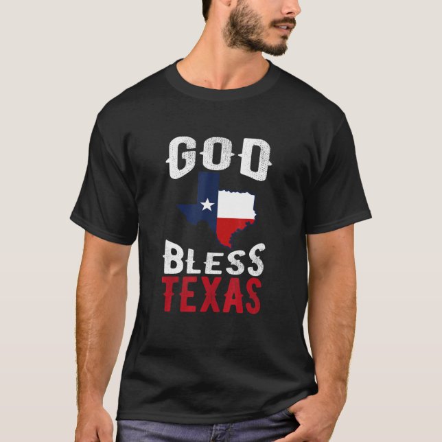 T-shirt Texas Drapeau Patriotique Texan Pride Dieu Béni Te (Devant)