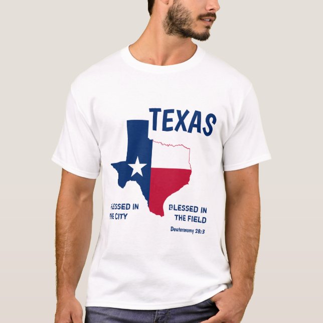 T-shirt TEXAS Écriture chrétienne béni (Devant)