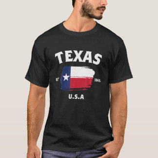 T-shirt Texas Est 1836 Drapeau cadeau USA American State T