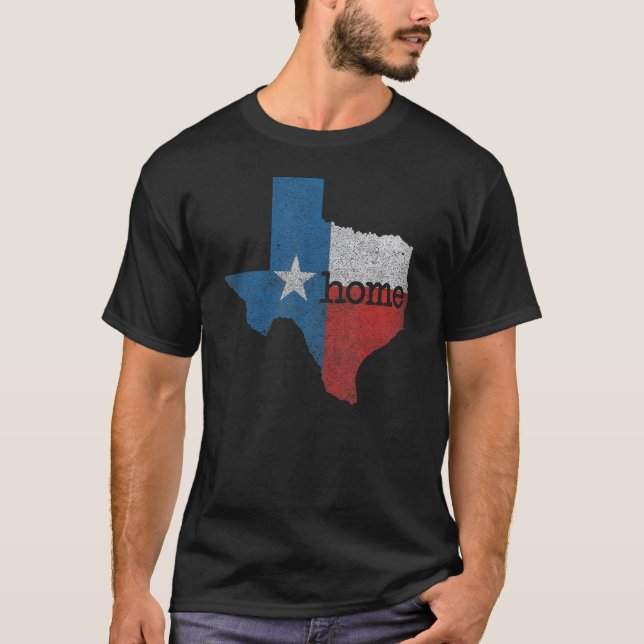 T-shirt Texas est chez lui Distressed Map State (Devant)