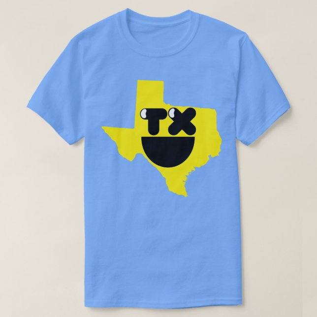 T-shirt Texas États of Happynes Texas Smiling Face (Design devant)