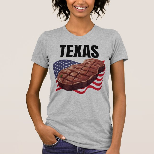 T-shirt Texas Femme Bella+Canvas long manches (Devant)