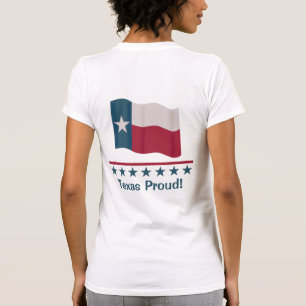 T-shirt Texas Fier Waving Long Star Drapeau Design