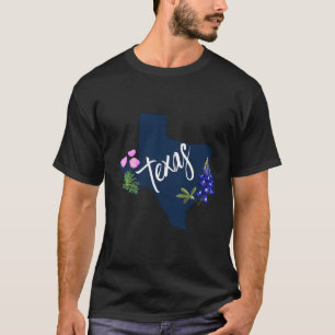 T-shirt Texas Fleur sauvage Chalkboard Home State Bluebonn