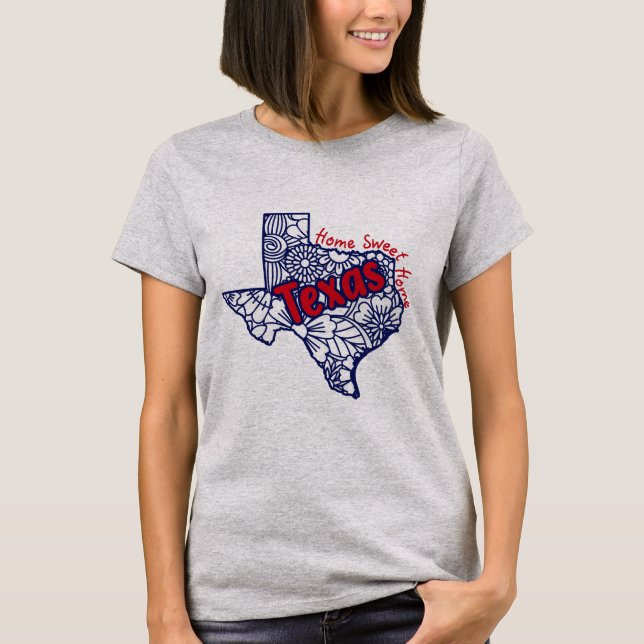 T-shirt Texas Floral Doodles   (Devant)