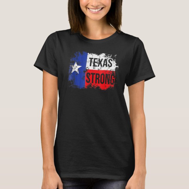 T-shirt Texas Fort Support Pour Le Texas Distressed Flag (Devant)