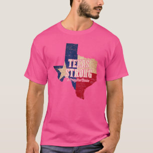 T-shirt Texas Forte Prière pour le Texas Drapeau Carte