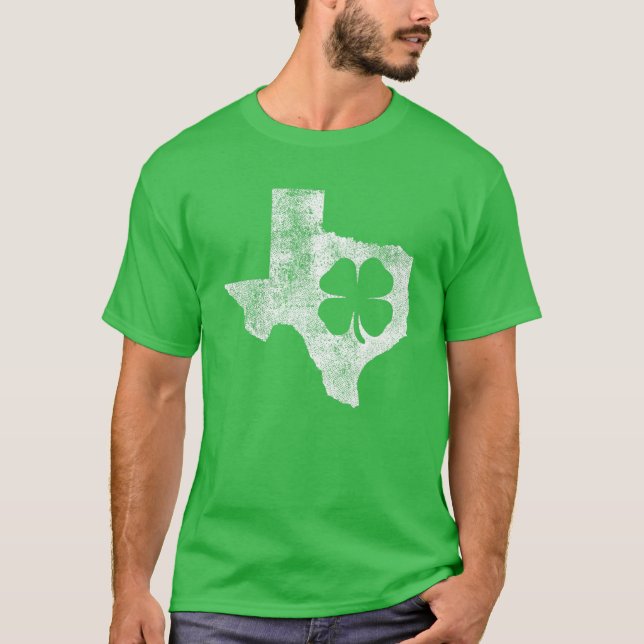 T-shirt Texas Gift St. Patrick's Day Shamrock Clover Irish (Devant)