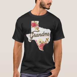 T-shirt Texas Grandma Chemise Grand-mère Cadeaux Floral T