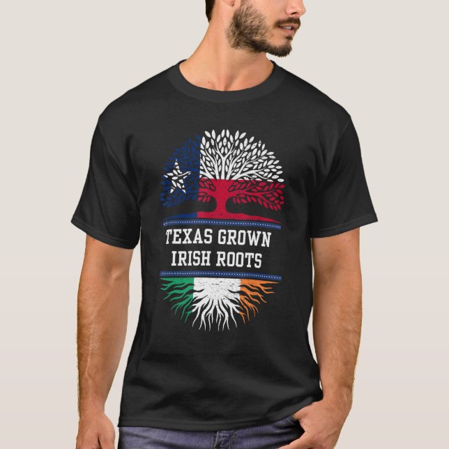 T-shirt Texas Groot with Irish Roots - Irlande (Devant)