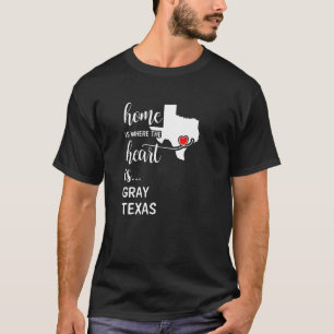 T-shirt Texas Home Est Là Où Le Coeur Est Grey Comté