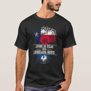 T-shirt Texas Home Louisiana Roots State Tree Flag Shirt L
