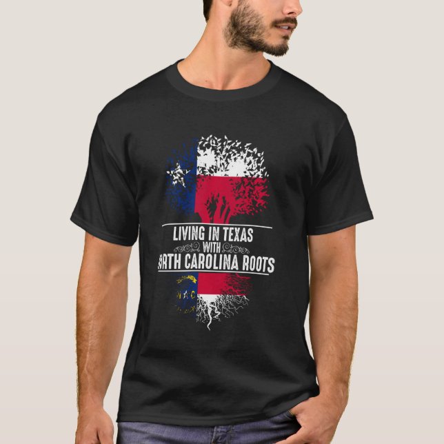 T-shirt Texas Home North Carolina Roots State Tree drapeau (Devant)