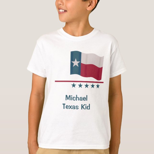 T-shirt Texas Kid Word Wing Lone Star Drapeau (Devant)