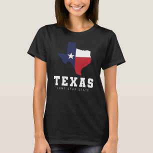 T-shirt Texas, Lone Star State, Drapeau Carte Femmes Noirs