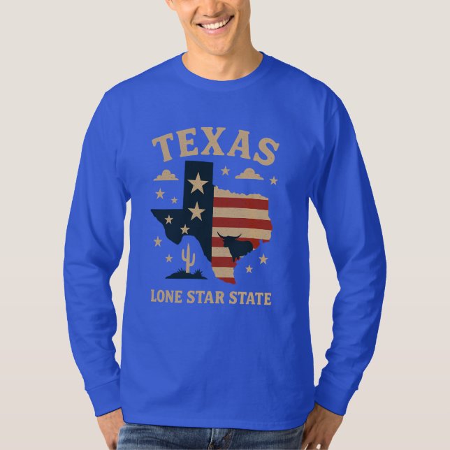 T-shirt Texas Lone Star State - Symbole de force et d'idur (Devant)