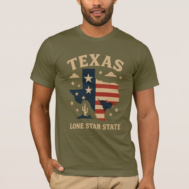 T-shirt Texas Lone Star State - Symbole de force et d'idur (Devant)