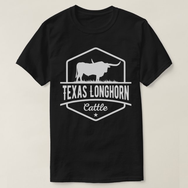 T-shirt Texas Longhorn Bovins Longhorn Vache Longhorn (Design devant)