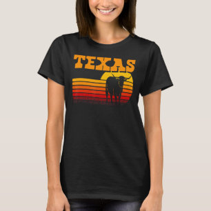 T-shirt Texas Longhorn pour hommes Vintage Retro Sunset Te