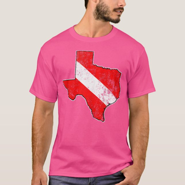 T-shirt Texas Map Outline Plongée Drapeau Drapeau Engin De (Devant)