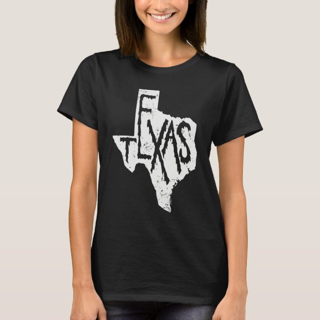 T-shirt Texas Map Outline State of USA (Devant)