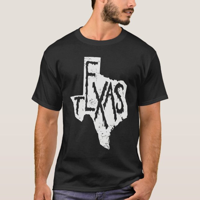 T-shirt Texas Map Outline State of USA (Devant)