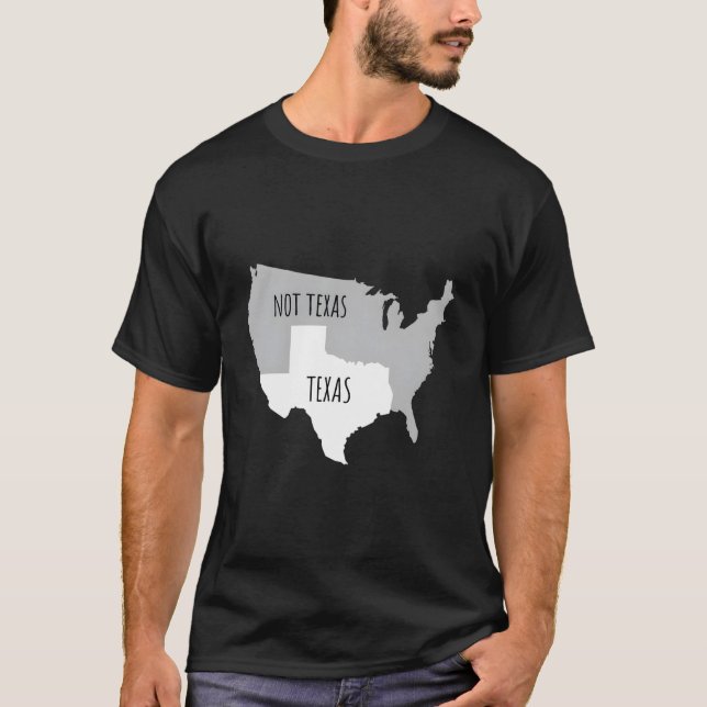 T-shirt Texas Pas Texas Avec Carte d'Amérique (Devant)