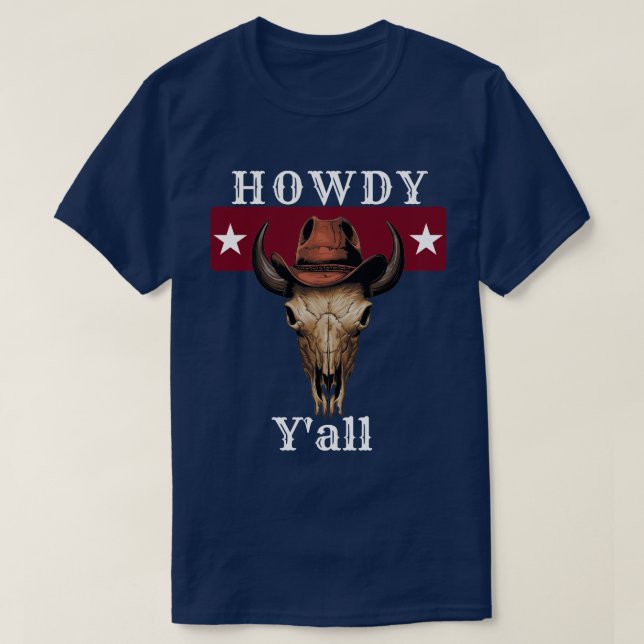 T-shirt Texas Popular Dit Howdy Y'all (Design devant)