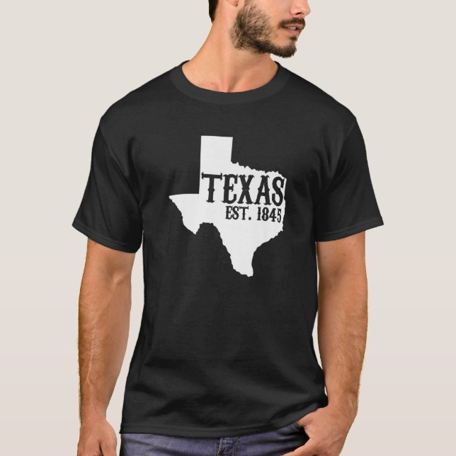 T-shirt Texas Pride Home État Texas Est 1845 (Devant)
