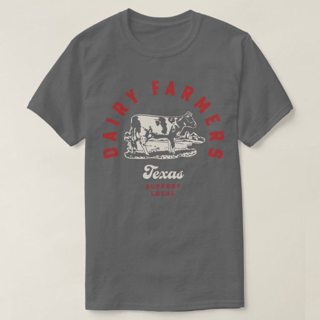 T-shirt Texas Producteurs laitiers Vaches laitières Fermes (Design devant)