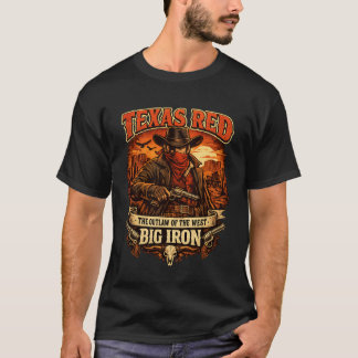 T-shirt Texas Red – Conception de cowboy hors-la-loi weste