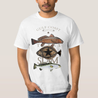 T-shirt Texas Slam Fishing Red Drum Flounder Truite T-Shir