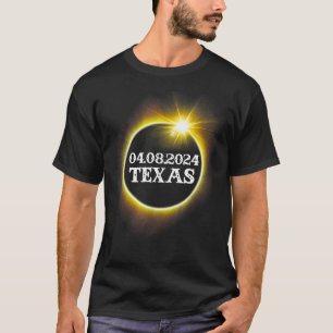 T-shirt Texas Solar Eclipse Avril 8 2024 USA Carte Tota