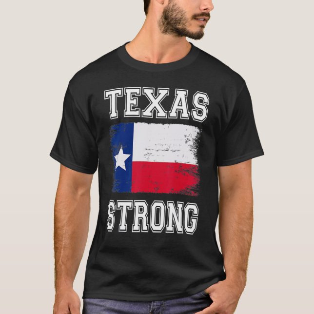 T-shirt Texas Strong Pray For Texas Flag Map (Devant)