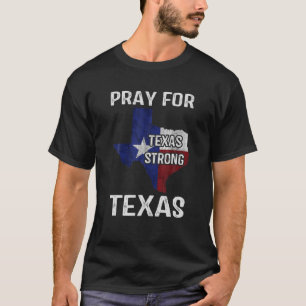 T-shirt Texas Strong Priez Pour Texas Flag Map Vintage