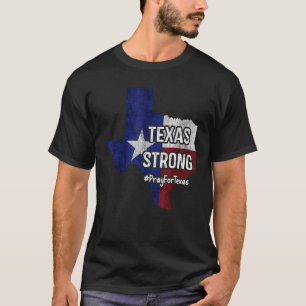T-shirt Texas Strong Priez Pour Texas Flag Map Vintage