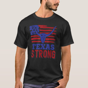 T-shirt Texas Strong Us Drapeau Bullhorn &