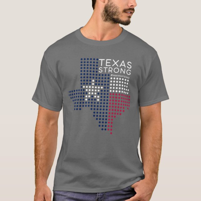 T-shirt Texas Strong USA Flag Pray for Texas (Devant)
