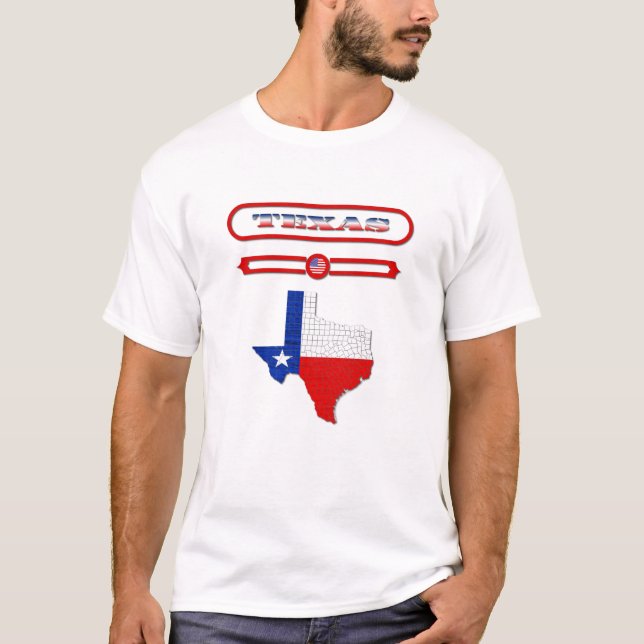 T-SHIRT TEXAS, TEXAS OF MAP, UNITED STATES. SAMER BRASIL (Devant)