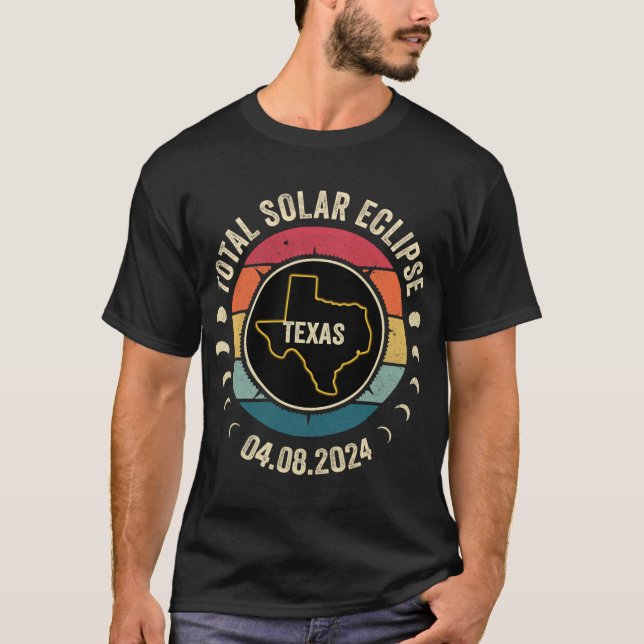 T-shirt Texas Total Solar Eclipse 2024 Totalité américaine (Devant)
