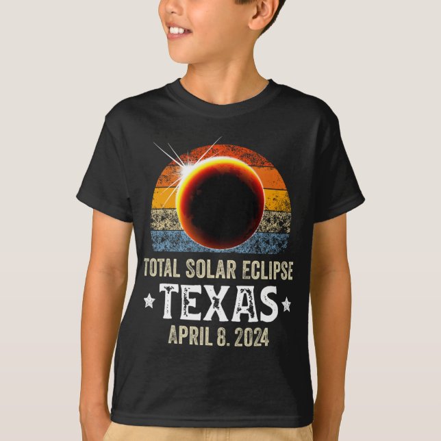 T-shirt Texas Total Solar Eclipse Avril 8 2024 Texas Solar (Devant)