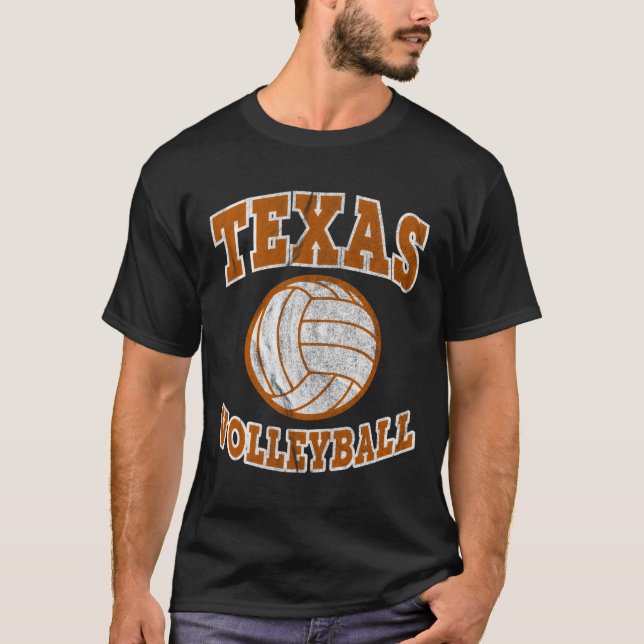 T-shirt Texas Volleyball Vintage désorganisé (Devant)