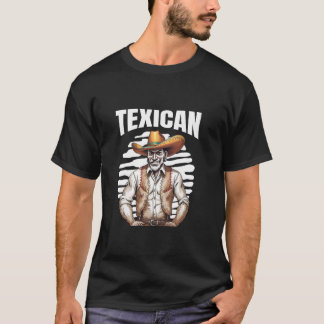 T-shirt Texican texan mexicain chapeau culture hommes femm