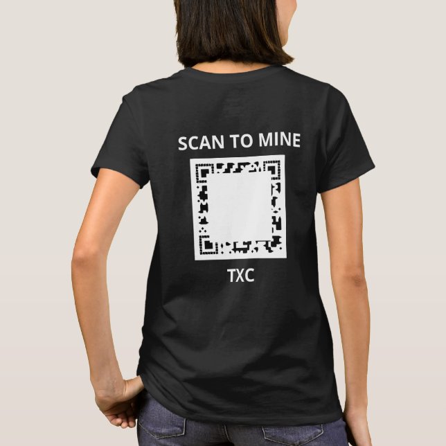 T-shirt Texit Coin Scan pour MINER le logo officiel codé Q (Dos)