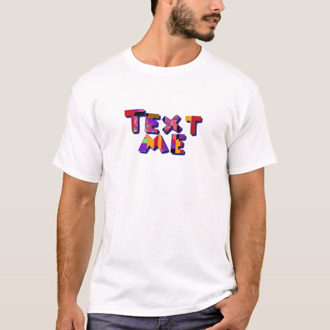 T-shirt Text Me Hommes Blanc  (Devant)
