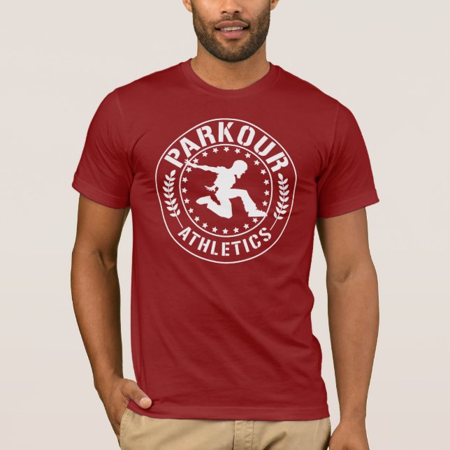 T-shirt Texte 2 blancs d'athlétisme de Parkour (Devant)