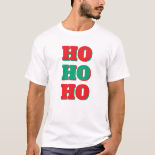 T-shirt Texte à grandes lettres pour hommes Ho Ho Ho pour