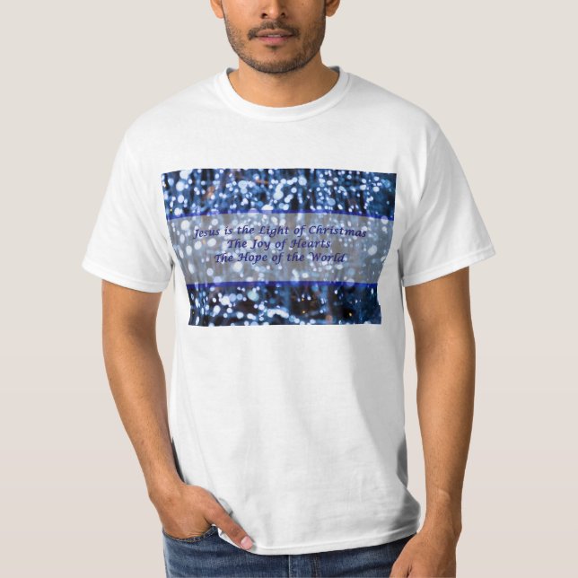 T-shirt Texte Abstrait De Lumières Bleues (Devant)