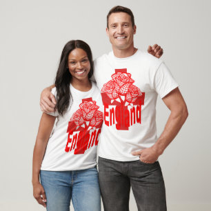 T-shirt Texte Angleterre Rouge Croix de Saint-Georges et R