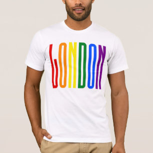 T-shirt Texte arc-en-ciel coloré LGBTQ Gay pride de Londre